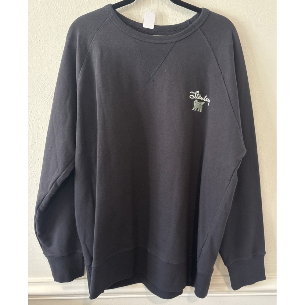 Stanley Crewneck Sweatshirt Black Embroidered Logo Pullover Size XL